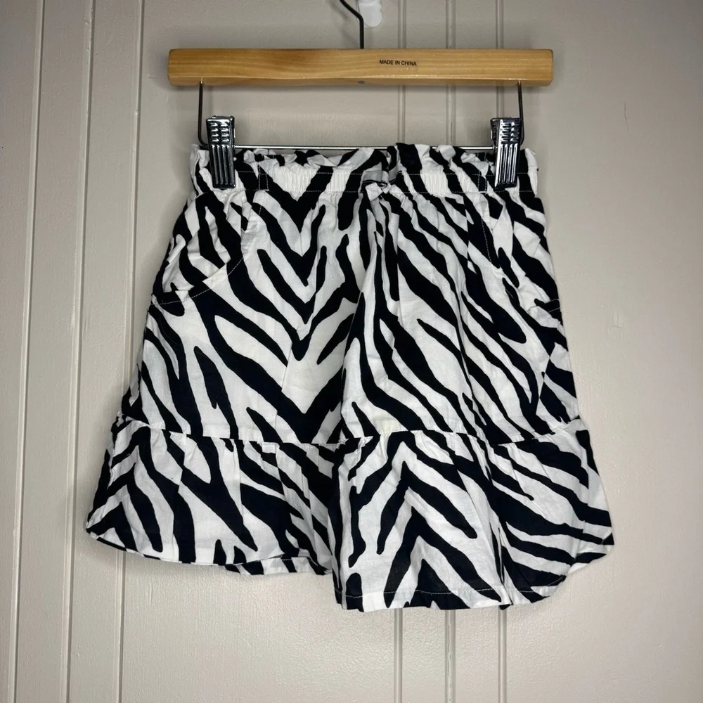 Gymboree Gymboree Wild For Zebra Black & White Cotton Skirt